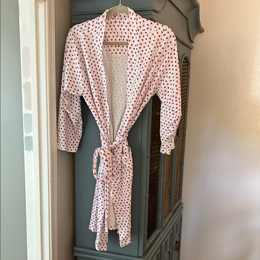 Roller Rabbit Women's Pink Heart Print Robe